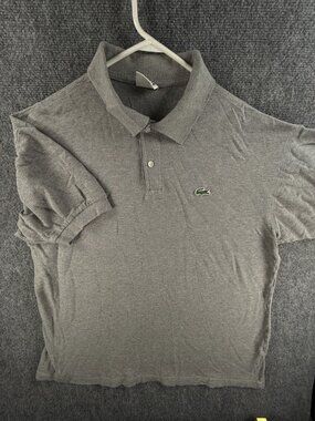 Lacoste Short Sleeve Polo Shirt Men Croc Logo Cotton Size 7 Men 0403 Knit Preppy